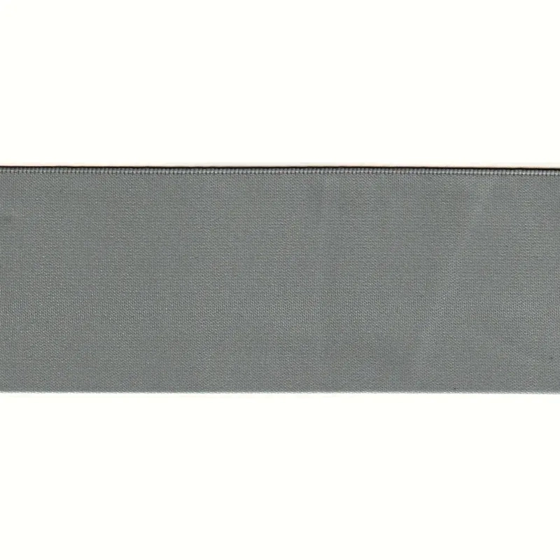 METAL GREY 50mm (Folded) Woven Edge Satin Blanket Binding By The Metre