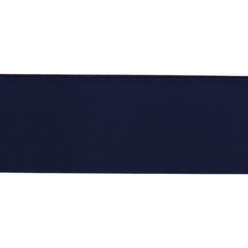 NAVY 50mm (Folded) Woven Edge Satin Blanket Binding By The Metre