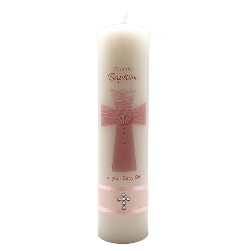 Candle, On The Baptism Of Your Baby Girl, 50mm Diameter 200mm High