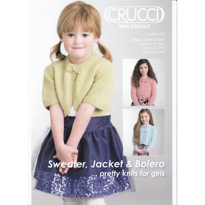 Sweater, Jacket & Bolero Knitting Pattern 1415, Pretty Knits for Girls