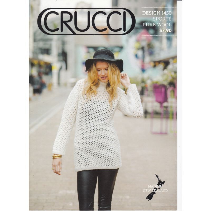 Sweater Crucci Knitting Pattern 1450 for 14 ply yarn