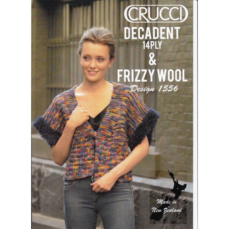 Vest Crucci Knitting Pattern 1556 for 14 Ply Yarn