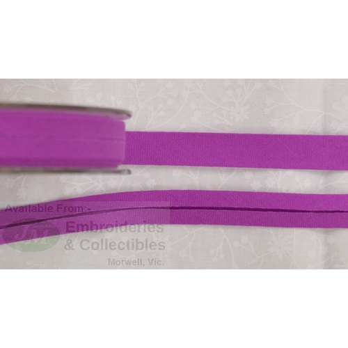 Cotton Bias Binding, 12mm Single Folded, FULL 20 Metre ROLL, FUCHSIA