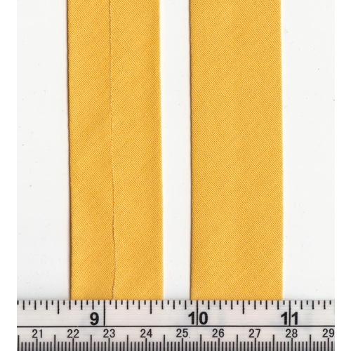 Cotton Bias Binding, 25mm Single Folded, YELLOW GOLD Per 20 Metre ROLL