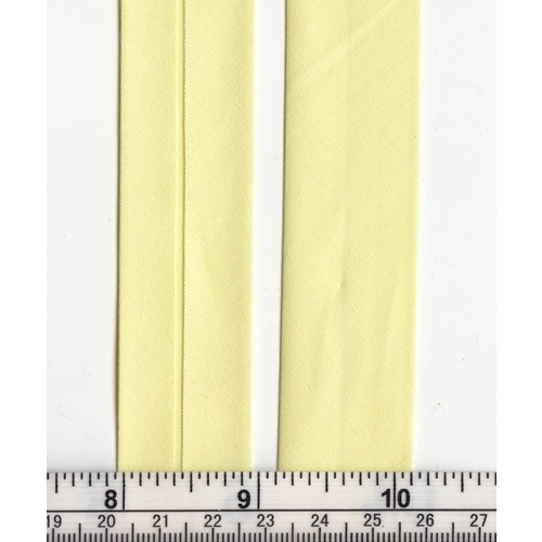 Cotton Bias Binding, 25mm Single Folded, LEMON Full 20 Metre ROLL