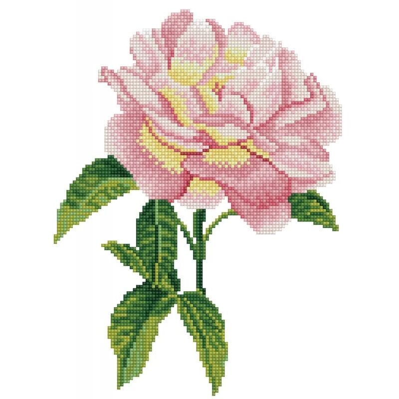 Diamond Dotz PINK ROSE DD5.069, 5D Multi Faceted Diamond Painting Kit