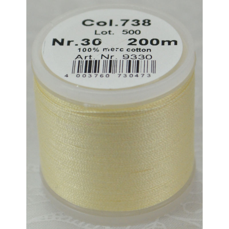 Madeira Cotona 30, 200m Embroidery & Quilting Thread Colour 738 Cream