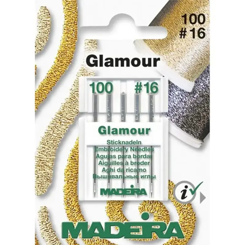 Madeira TITANIUM Glamour Size 100 (16) Sewing Machine Needle, Pkt of 3 Needles