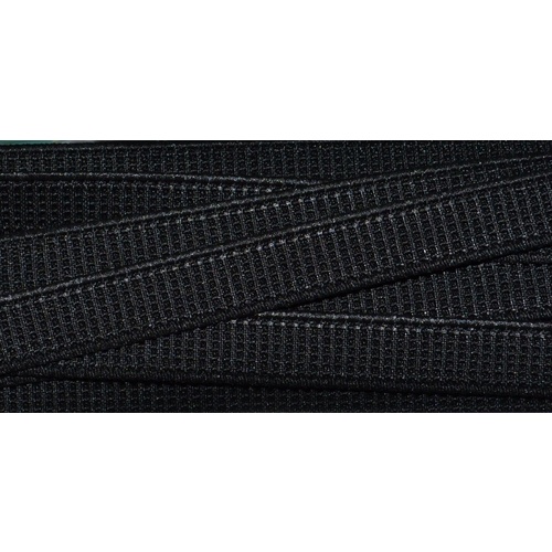 BLACK 12mm Ribbed Non-Roll Elastic, Per Metre (U4341.12)