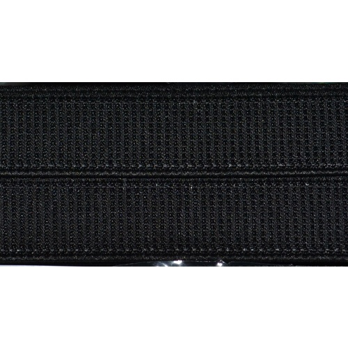 BLACK 20mm Ribbed Non-Roll Elastic, Per Metre