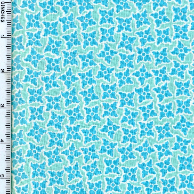 Turquoise Giotto Cotton Fabric 110cm wide from 3 Wishes fabrics