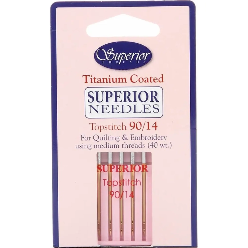 Superior Titanium TOPSTITCH Size 90/14 Sewing Machine Needle , 5 Needles per pack