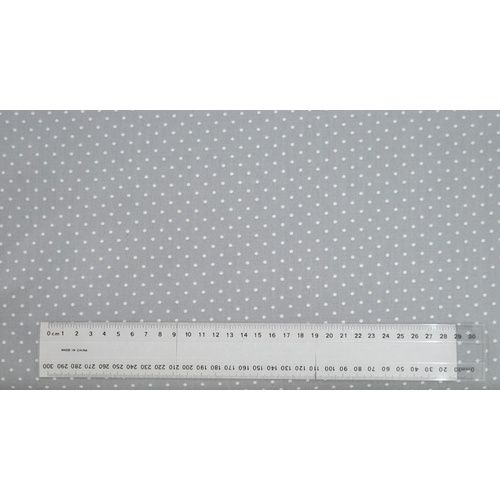 Cotton Fabric Per Metre, 110cm Wide, Small Pin Spot Grey GL6918.13