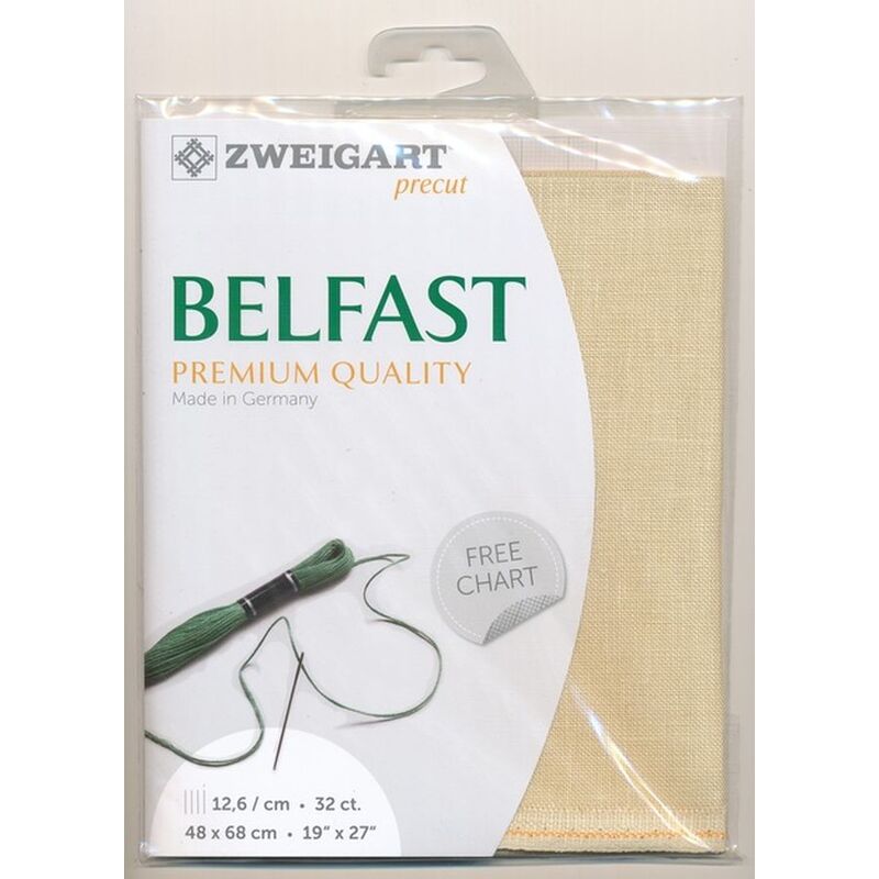 Zweigart Precut Belfast 3609, 32Ct/12.6St 48x68cm Linen Light Sand