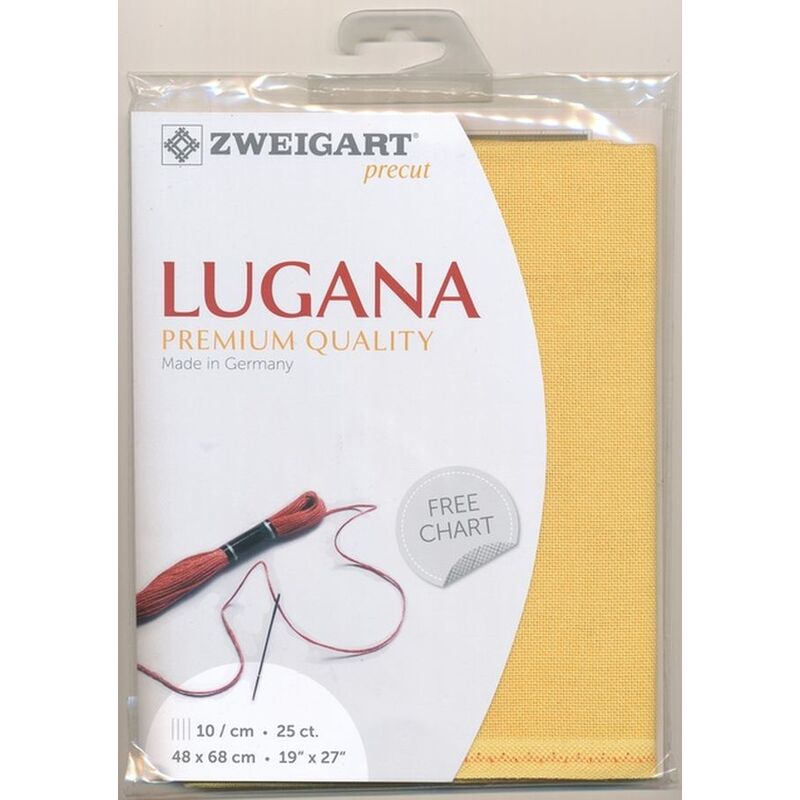 Zweigart Precut Lugana 3835, 25Ct/10St 48x68cm Cott/Visc 52/48 Honey