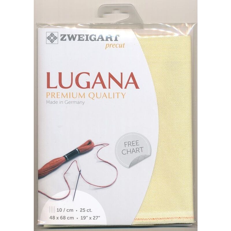 Zweigart Precut Lugana 3835, 25Ct/10St 48x68cm Cott/Visc 52/48 Daffodil