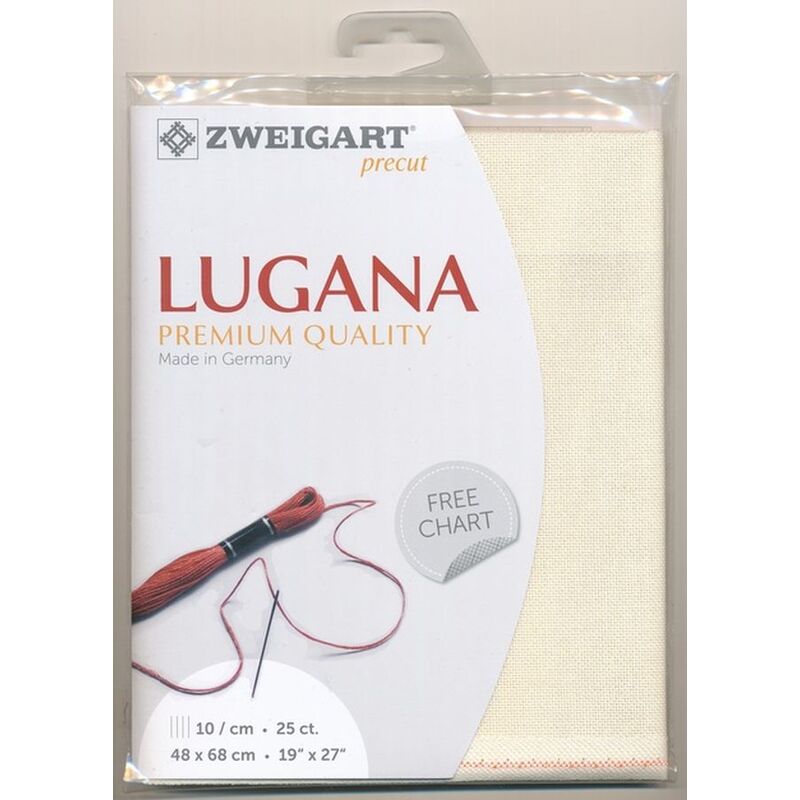 Zweigart Precut Lugana 3835, 25Ct/10St 48x68cm Cott/Visc 52/48 Fairy Dust