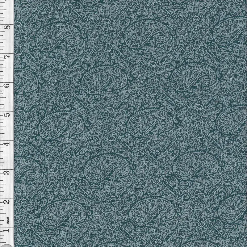 TEAL Modern Scrapbook Paisley, Hoffman Cotton Fabric 110cm wide