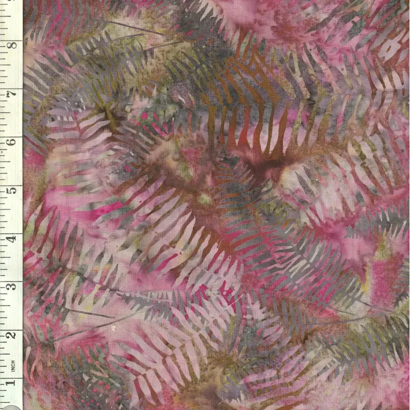 Fern Carnation Bali Batiks Hoffman Cotton Fabric 110cm wide