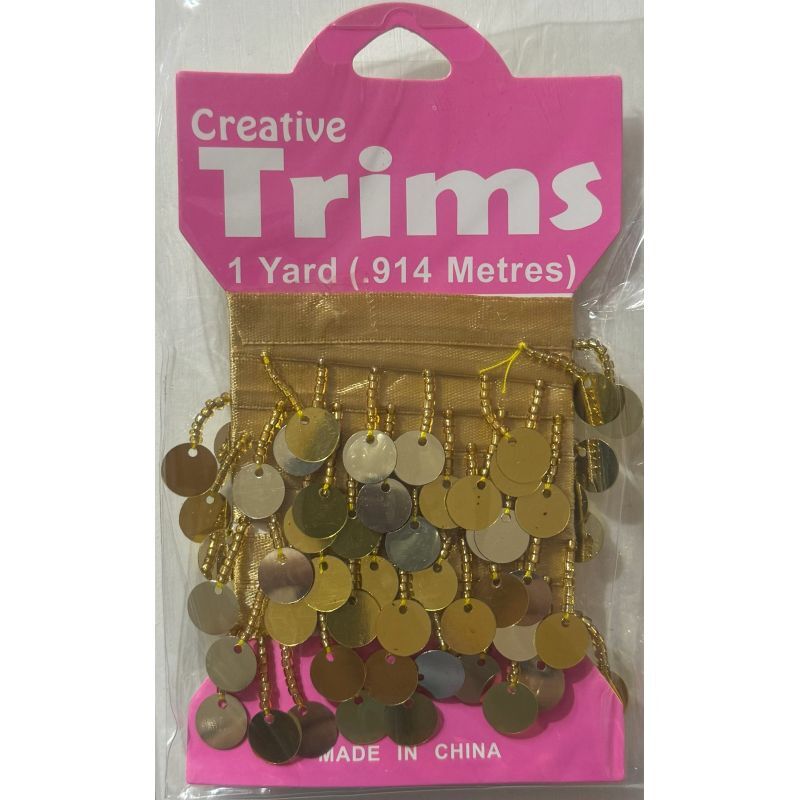 Creative Trims GOLD Circle Drop Trim, 1 Yard Pack (Final Stock)