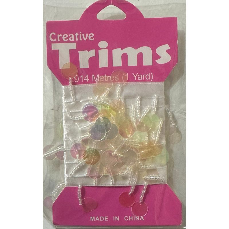 Creative Trims IRIDESCENT Circle Drop Trim, 1 Yard Pack (Final Stock)