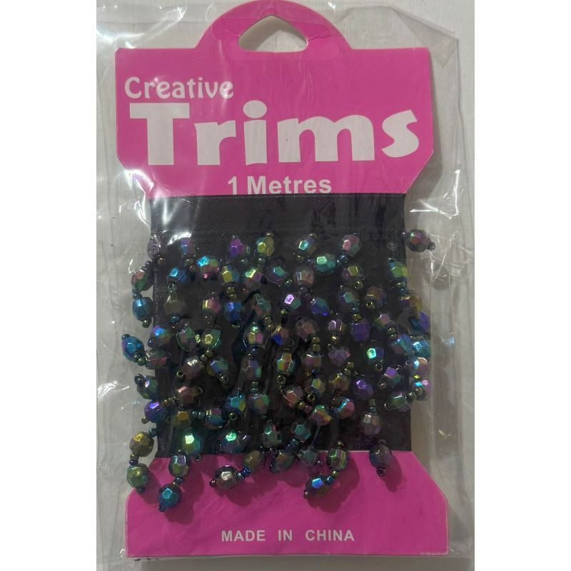 Creative Trims MOONGLOW Faceted Perim Drop, 1 Yard Pack (Final Stock)