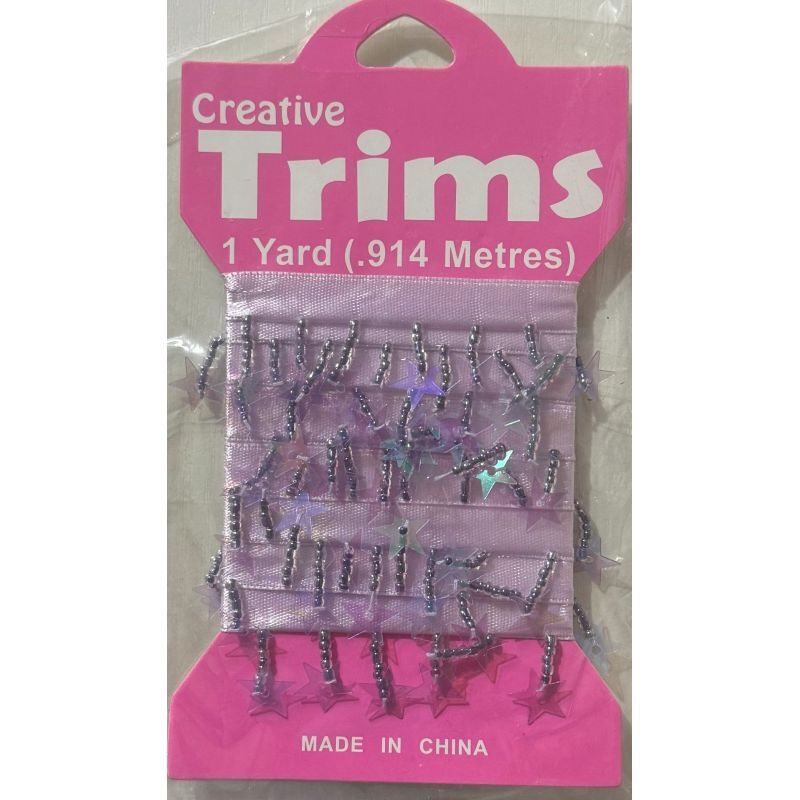 Creative Trims LILAC AB Star Shape Drop Trim, 1 Yard Pack (Final Stock)