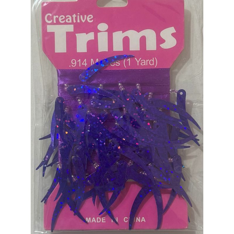 Creative Trims PURPLE Tooth Shape Laser Trim, 1 Yard Pack (Final Stock)