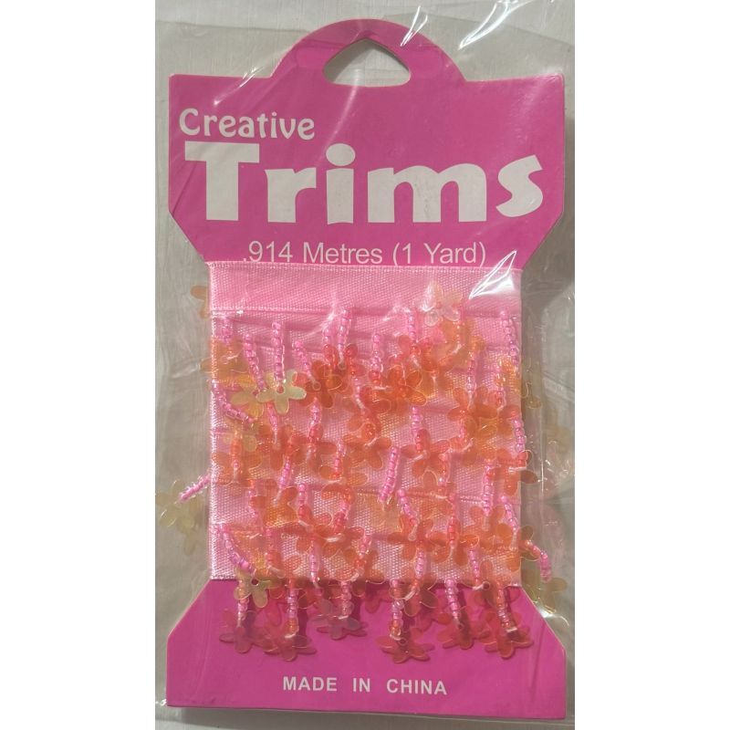 Creative Trims PINK AB Flower Drop, 1 Yard Pack (Final Stock)