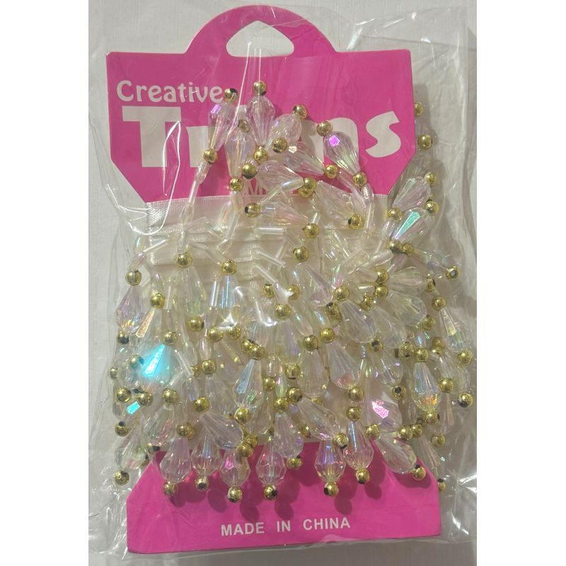 Creative Trims IRIDESCENT Bead Drop, 1 Metre Pack (Final Stock)