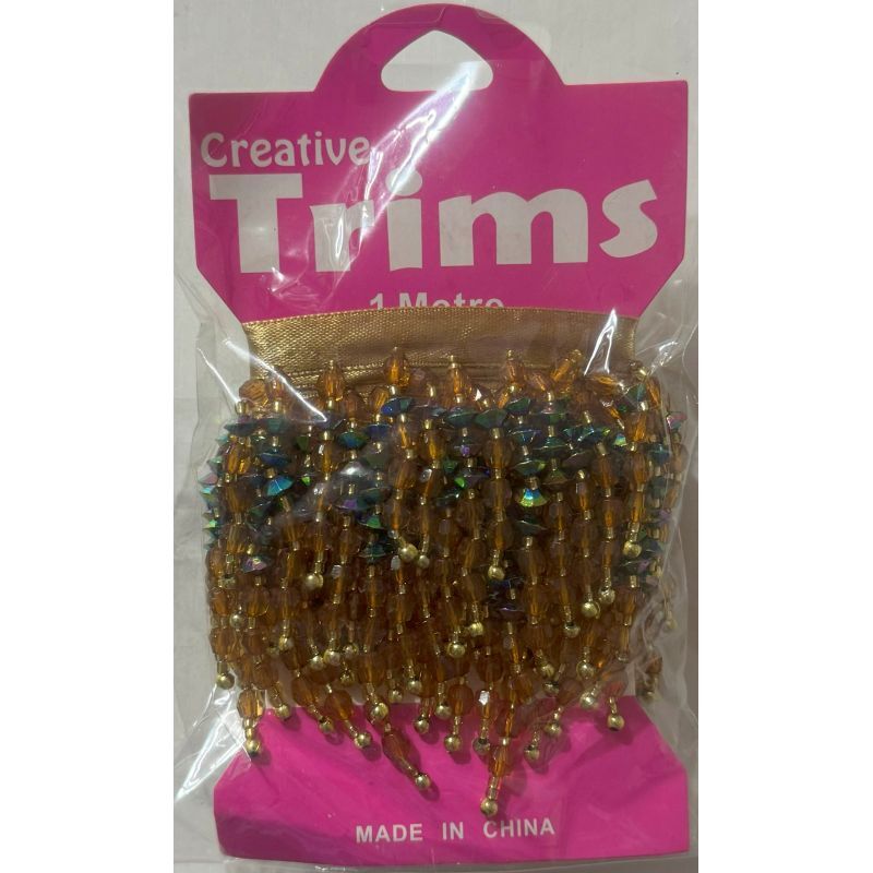 Creative Trims BROWN Bead Drop, 1 Metre Pack (Final Stock)