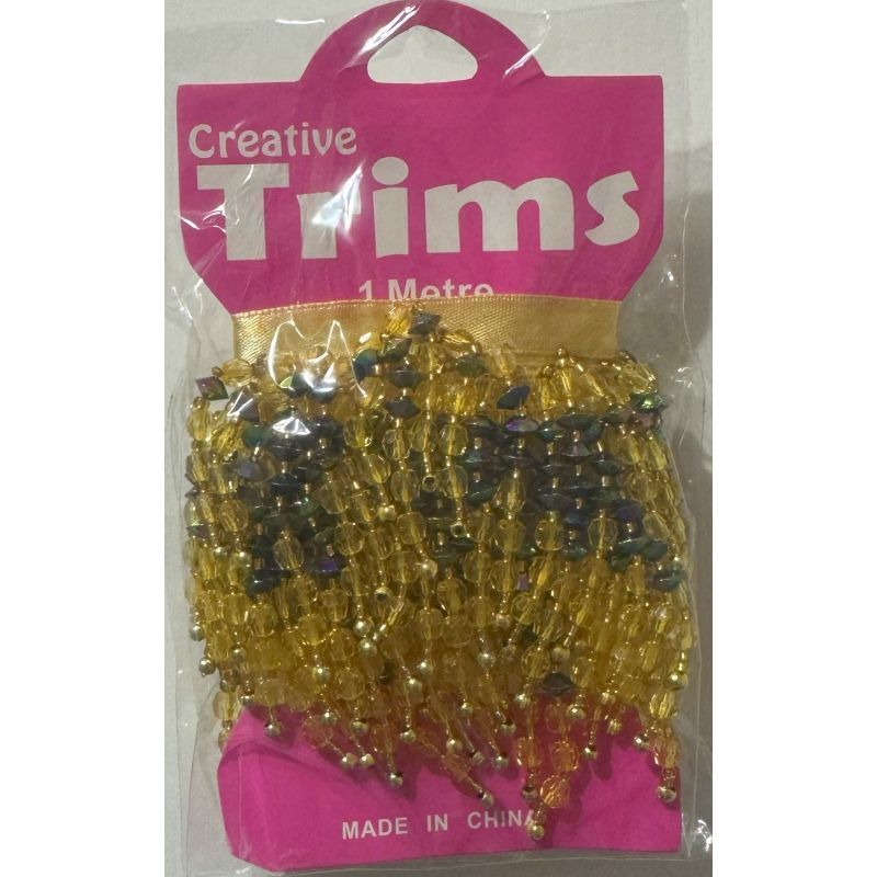 Creative Trims HONEY Bead Drop, 1 Metre Pack (Final Stock)