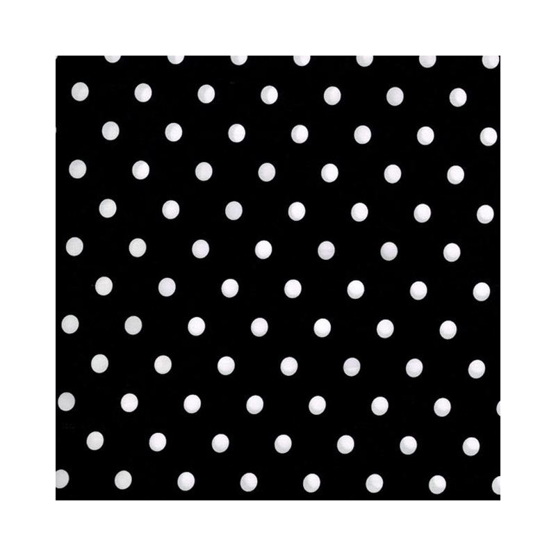 Spots (0218) White on Black, 112cm Wide Cotton Quilting Fabric