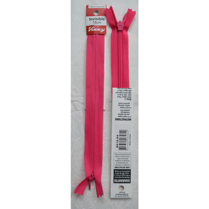 Vizzy Invisible Zip 18cm, Colour 94 HOT PINK