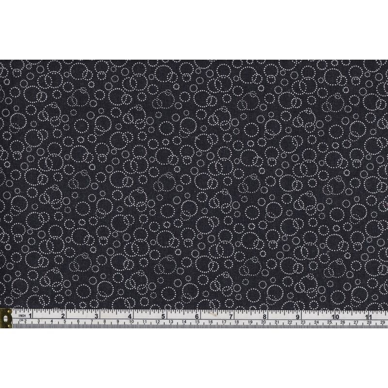 Cotton Fabric 9077A Black & Whites BUBBLES, 110cm Wide Per Metre