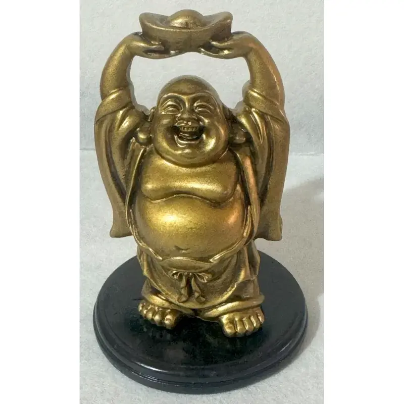 Laughing Buddha - Holding Ingot Above Head 85mm