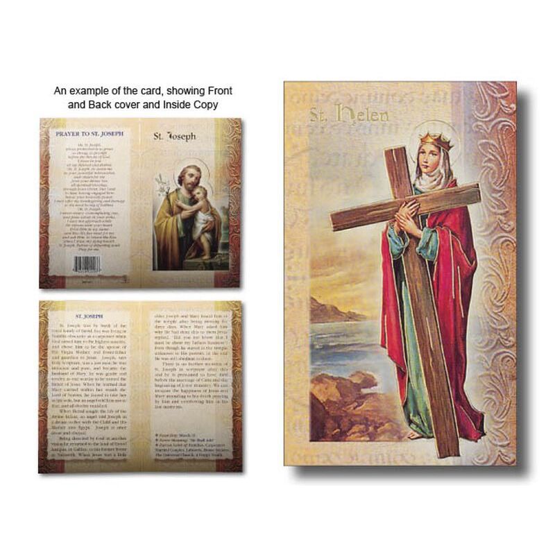 Saint Helen Biography Card 80 x 135mm Folded, Gold Foiled