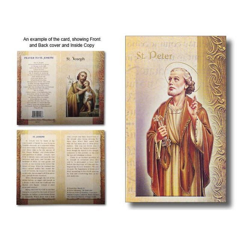 Saint Peter Biography Card 80 x 135mm Folded, Gold Foiled (F5518)