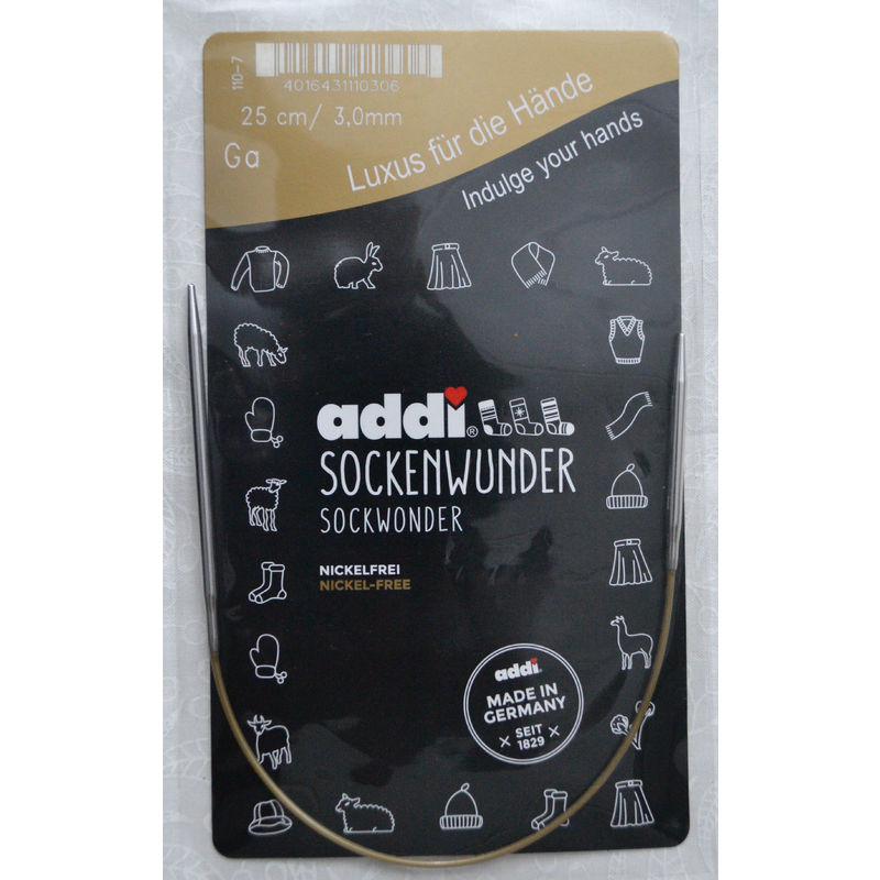 Addi SockenWunder Circular Needle 25cm x 3.00mm 45/70 Length Sock Wonder Basic