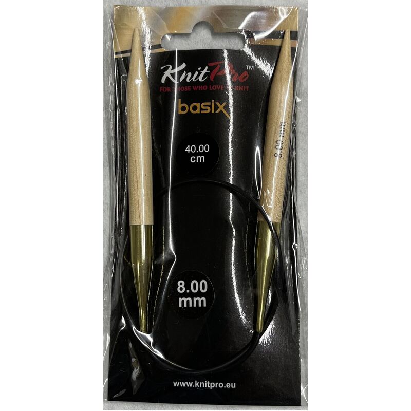 Knitpro 40cm Basix Birch Fixed Circular Knitting Needle 8.00mm