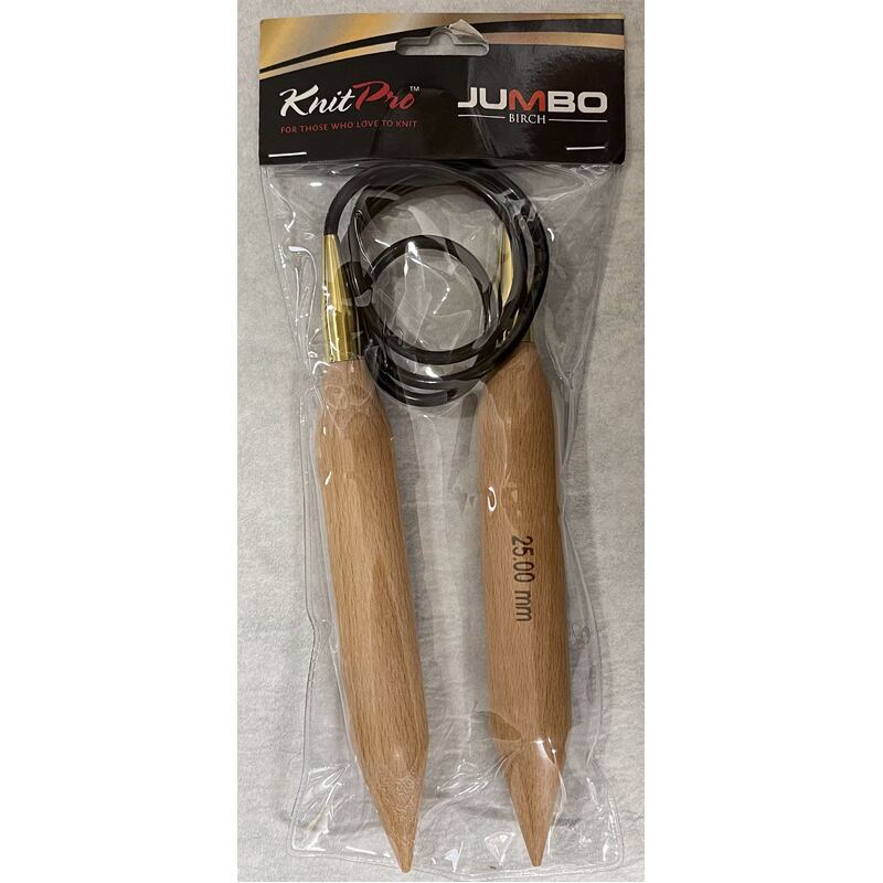 Knitpro 100cm Basix Birch Fixed JUMBO Circular Knitting Needle 25.00mm