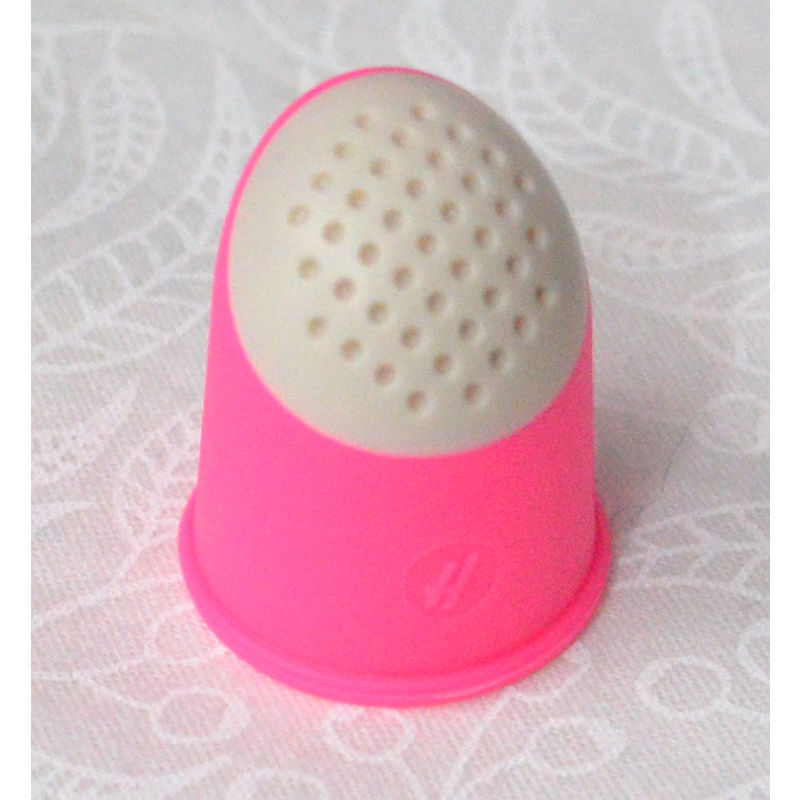 Soft Grip Thimble, Hard Dimpled Tip, Soft Rubber Body [Size: Large 17mm]