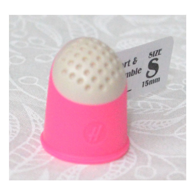 Soft Grip Thimble, Hard Dimpled Tip, Soft Rubber Body [Size: Medium 16mm]