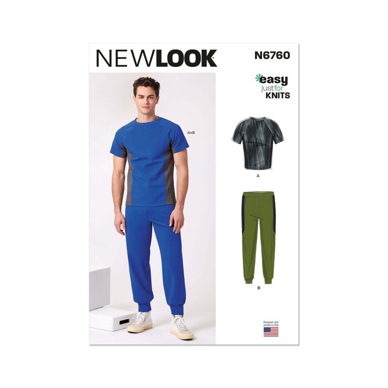 New Look Sewing Pattern N6760 Men’s Knit Top and Joggers