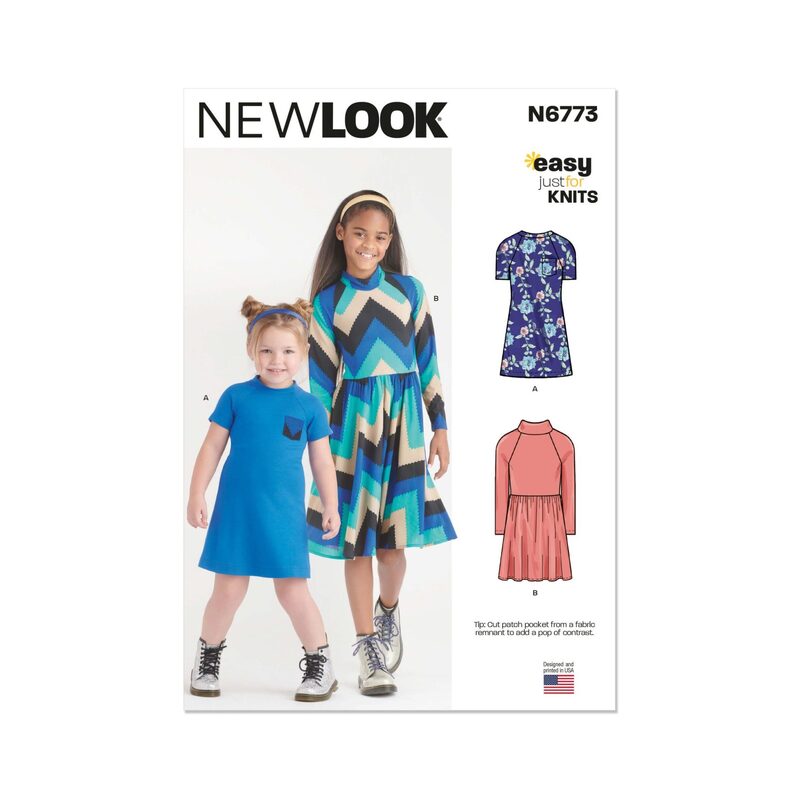 New Look Sewing Pattern N6773 Children’s and Girls’ Knit Dresses