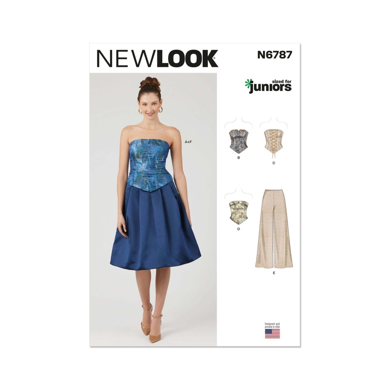 New Look Sewing Pattern N6787 Juniors’ Corsets, trousers and Skirt