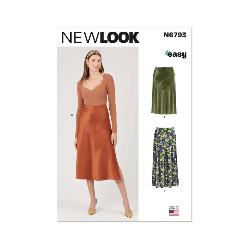 New Look Sewing Pattern N6793 Misses’ Skirt in Two Lengths, Sizes 6-18