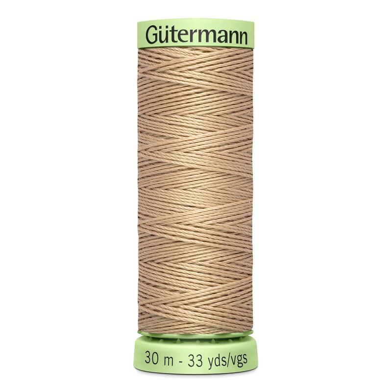 Gutermann Top Stitch Thread #170 DARK CREAM 30m Spool High Lustre, Bold Sewing