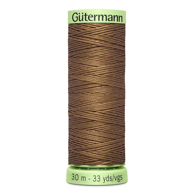 Gutermann Top Stitch Thread #180 MEDIUM LIGHT BROWN 30m Spool High Lustre, Bold Sewing