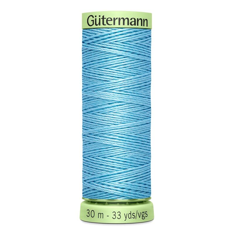 Gutermann Top Stitch Thread #196 SKY BLUE 30m Spool High Lustre, Bold Sewing